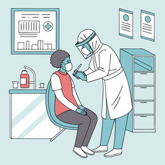 Person getting vaccinated by healthcare worker generated by ai