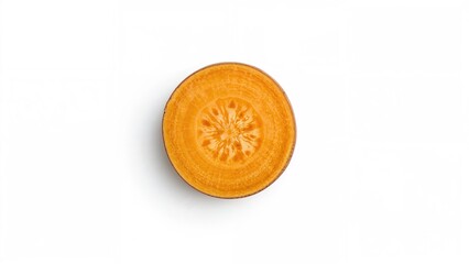 Top-down flat lay of a sweet potato against a white backdrop