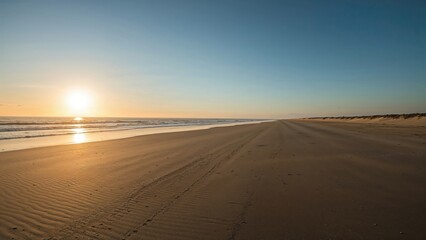 Fototapeta premium Dusk over the expansive coastal shoreline