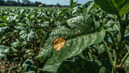 Agricultural pest and disease management for soybean leaves