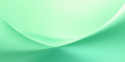 Fototapeta premium Abstract green and blue wave background with smooth flowing curves and digital light design
