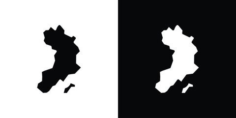 Earth africa icon silhouette collection in black and white flat solid versions for graphic designs