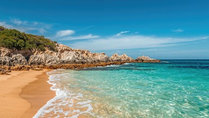 Fototapeta premium Stone-covered beach paradise