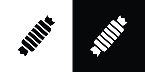 Candy-sweet icon silhouette collection in black and white flat solid versions for graphic designs