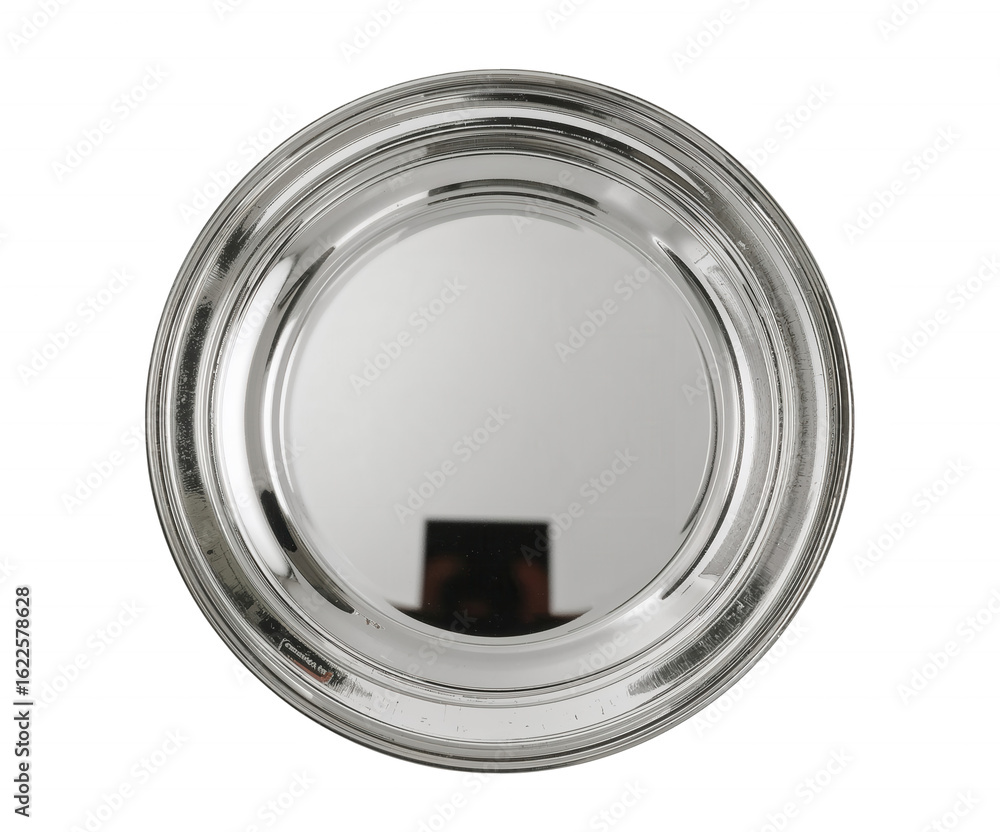 Poster sleek round mirror on a clean backdrop showcasing modern design and reflective surface with subtle r