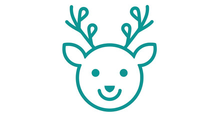 Isolated Cartoon Reindeer Icon