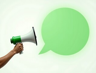 Clean Green Announcement with Megaphone and Bubble