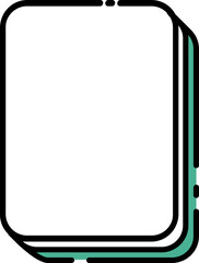 flat colorful outline style Chinese Mahjong down