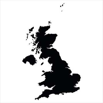 United Kindom Sillouette Vector Isloated On White Background