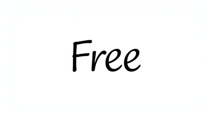 The word "Free" is written in a black, cursive font against a white background.