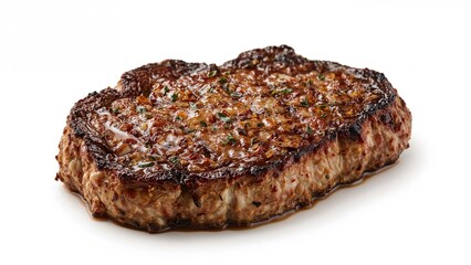 Isolated sliced grilled T-bone beef steak