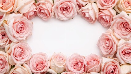 Tiny roses against a white background