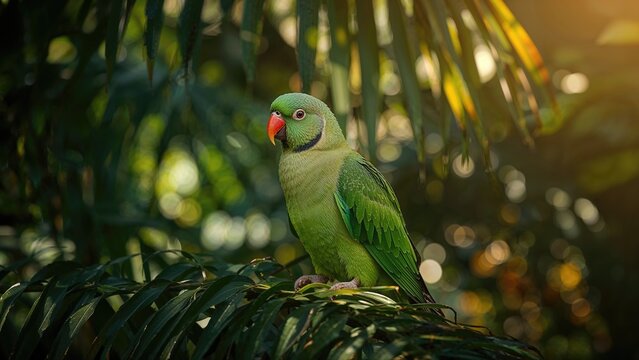A medium-sized parrot species classified under the genus Psittacula is the rose-ringed parakeet.