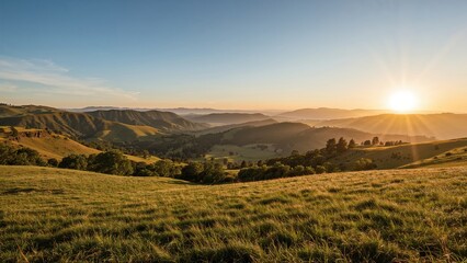 Broken landscape with dawn light