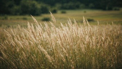 Bushy greenery in an open meadow