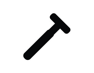 Silhouette of a Hammer Tool on a White Background for Construction Projects