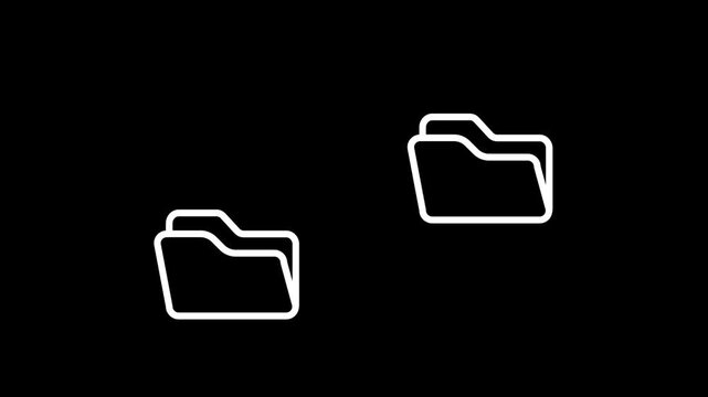 Fast file transfer animation Icon showcasing quick torrent-like copying of data between folders on a computer with sleek icon motion graphics.