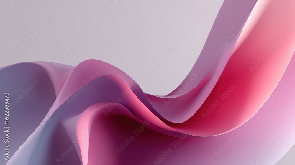 Aufkleber smooth curves with soft light on minimal background in pink tones
