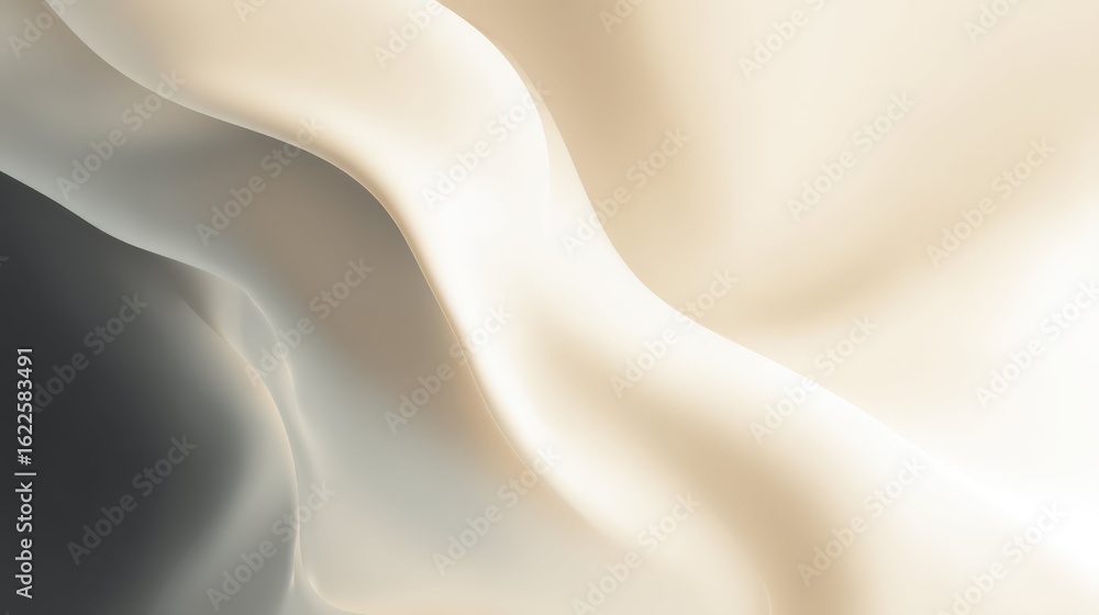 Aufkleber smooth gradient fabric from white to cream with soft flowing swirls