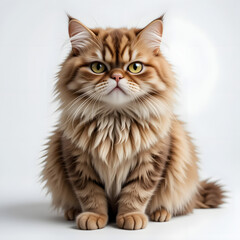 Obraz premium Portrait of a fluffy cat. Generative AI