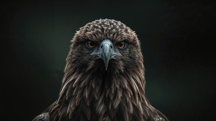 Obraz premium Close-up of an eagle against a softly focused backdrop