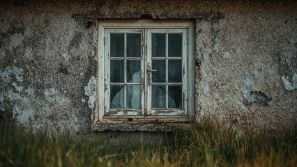 Vintage window of a classic ancient northern home