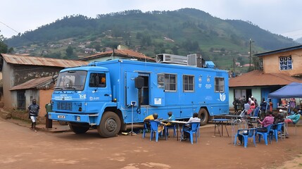 Mobile clinic provides essential services in a community, offering hope and health support to residents
