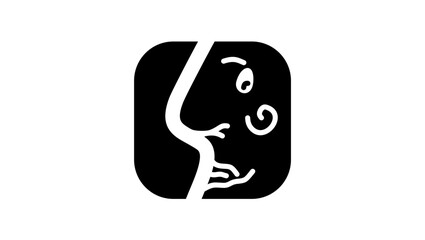 Shame symbol, black isolated silhouette