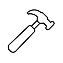 Simple Line Art of a Classic Hammer Tool for Construction Projects