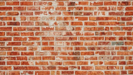 Fototapeta premium Weathered Brick Wall Showcasing Cracked Stucco Elements