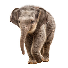 Cute baby elephant isolated on a transparent background