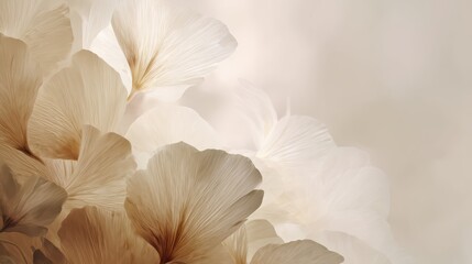 Fototapeta premium Softly Lit Floral Background in Warm Off-White Tones