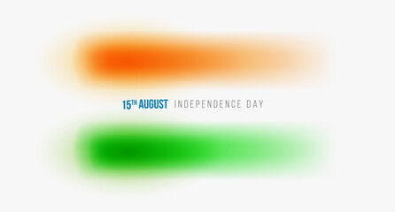 Independence day india. Abstract minimalistic background for holiday in modern fashion style. Bright concept design with blured gradient national flag elements. Creative vector illustration.