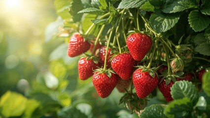 Ripe strawberries highlighting nature's freshness