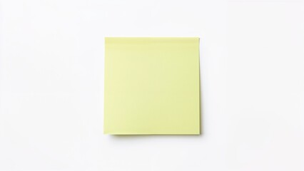 Yellow sticky memo against a clean white backdrop with clipping mask