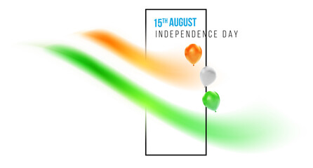 Independence day india. Abstract minimalistic background for holiday in modern fashion style. Bright concept design with blurred gradient national flag elements. Creative vector illustration.