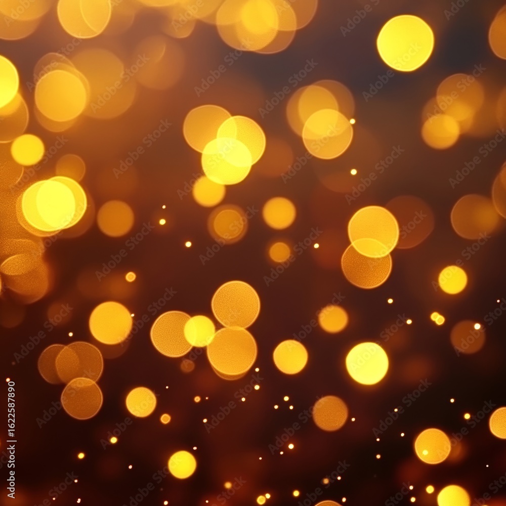 Poster beautiful blurred golden lights on a gradient background creating a warm and festive bokeh effect