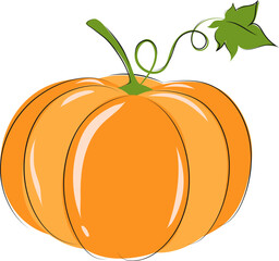 pumpkin with leaves