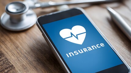 insurance app on phone showing coverage for health care
