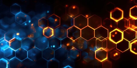 abstract blue background with hexagons