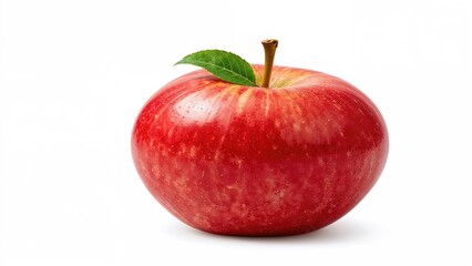Bright Red Apple Displayed on a Clean White Surface