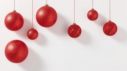 Christmas-inspired red and gold glowing decoration isolated on white background