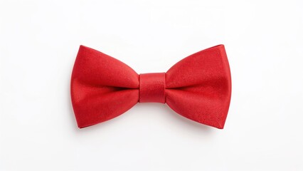Single red bow tie set on a white background