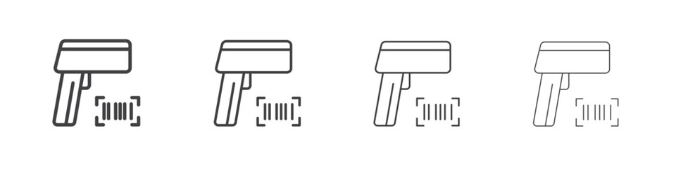 Scanner gun icon vector collection, illustration logo template in trendy thin line editable strokes style.