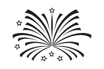 Stylized firework burst illustration with vibrant colors