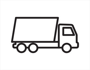 Truck Line Icon Vector. Simple flat design. Black pictogram illustration

