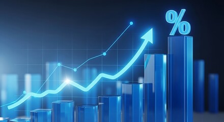 Visualize Dynamic Growth With This Modern Financial Chart Showcasing Impressive Percentage Gains For Business Success, Perfect For Presentations And Reports