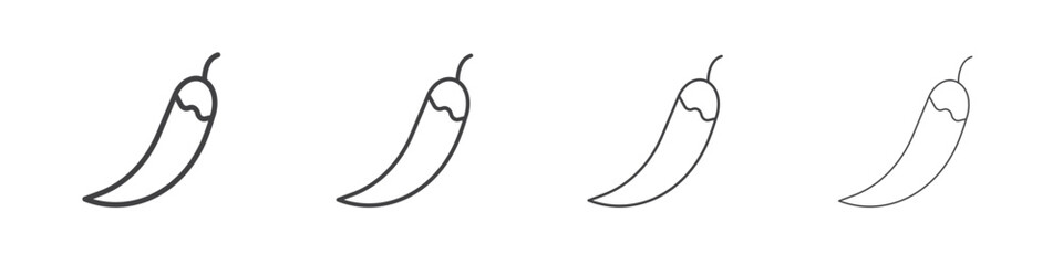 Pepper icon vector collection, illustration logo template in trendy thin line editable strokes style.