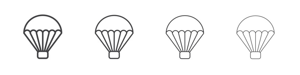 Parachute icon vector collection, illustration logo template in trendy thin line editable strokes style.