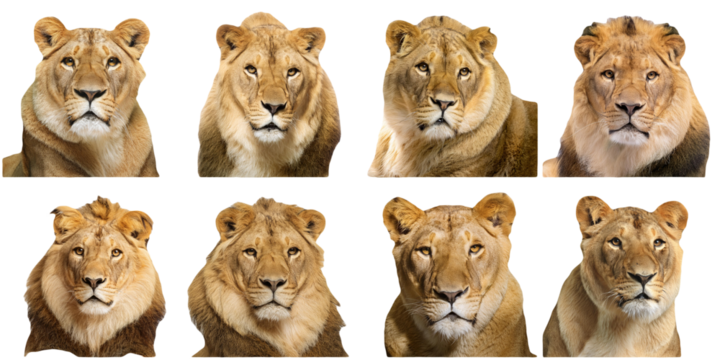 A Collage of Lion Portraits